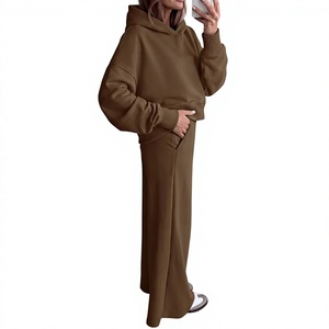 Conjuntos de 2 Piezas para Mujer Hechos a Medida por OEM, Sudaderas con Capucha de Manga Larga, Pantalones Deportivos de Pierna Ancha, Conjuntos Deportivos, Ropa Urbana, Conjuntos de Otoño 2026 - Product Image 6