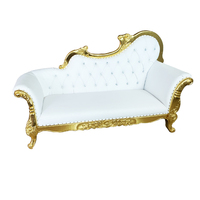 Fauteuils de Trône Royaux Modernes de Luxe à Dossier Haut Doré et Blanc pour Mariages de Roi et Reine - Vente en Gros
