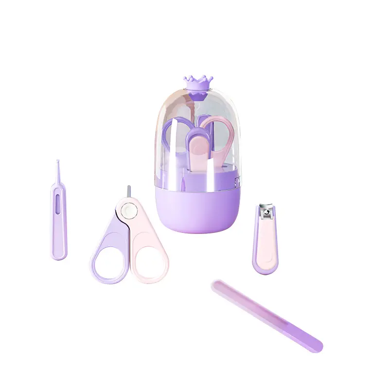 Veiligheid Babyverzorging Nagel Set Kroon Ontwerp Baby Nail Kit Voor Kinderen Baby Manicure Schaar