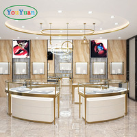 Vitrine ronde en verre personnalisée haut de gamme kiosque d'affichage de parfums vitrine de bijoux vitrines en verre pour magasin de bijoux