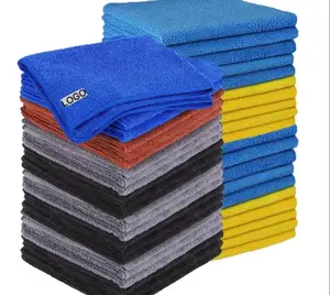 Offre Spéciale à séchage rapide gant de lavage de voiture absorbant lavage nettoyage microfibre tissé carré Micro fibre serviette voiture mourant serviette de couleur unie