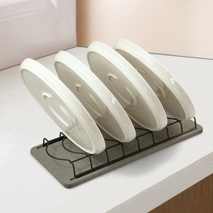Égouttoir à vaisselle moderne avec plateau absorbant pour comptoir de cuisine, taille L, forme ronde, style Landmark - Product Image 4