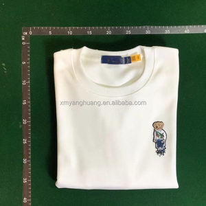 Men's Shirt <strong>Paul</strong> Bear <strong>Custom</strong> Embroidered logo Badge Zipper Cardigan Round Neck Tshirt Pure Cotton With QR Code - Product Image 5