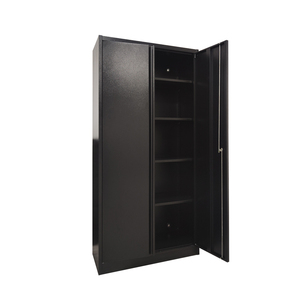 Gabinete de almacenamiento de doble puerta de acero negro, almacenamiento de artículos y organización, <span class=keywords><strong>archivador</strong></span> de <span class=keywords><strong>oficina</strong></span> con cerradura para taller escolar - Product Image 3