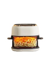 Friteuse Électrique Multifonctionnelle Home Square pour Frites, Friteuse à Air Chaud Grande Capacité avec Fenêtre en Verre, Portable et Saine