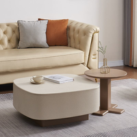 Table basse moderne simple et luxueuse, petite table carrée, combinaison de dessus en marbre, cadre en métal, écologique