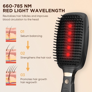 Masseur électrique du cuir chevelu, peigne électrique, brosse lissante pour cheveux, brosse lissante électronique laser professionnelle pour salon - Product Image 4