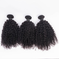 Ventes chaudes, 100% cheveux humains vierges brésiliens non traités, boucles crépues, mèches de cheveux, trame 4A, cheveux crépus pour tissage
