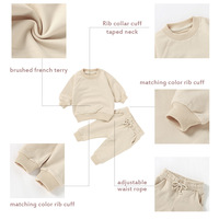 Ensembles de pantalons et sweats à capuche unisexes en coton biologique pour enfants, couleur unie, pour garder au chaud, sweats à capuche pour bébés et nourrissons