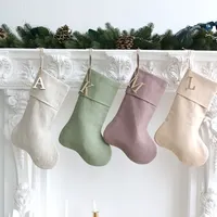 Großhandel handgemachte Santa Geschenk Socken reine Farbe Sublimation Weihnachts strumpf Luxus