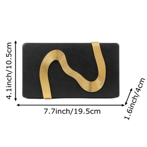 Pochette élégante en PU pour femme avec chaîne détachable, sac de soirée de luxe contemporain en PU, idéal pour mariage, défilé de mode ou dîner - Product Image 2