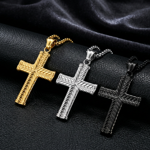 <b>Cross</b> Stainless Steel Necklace Unisex Sweater <b>Chain</b> Gift Jewelry - Product Image 1