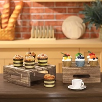 Support à gâteaux avec poignée découpée pour servir des cupcakes, design à panneaux, présentoir à cupcakes portable avec poignée découpée