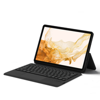 Casing penutup kulit Pu nirkabel, Keyboard trackpad berdiri untuk Samsung Galaxy Tab S8 +/Plus/S7 FE S7 Plus S8 Plus 12.4 inci