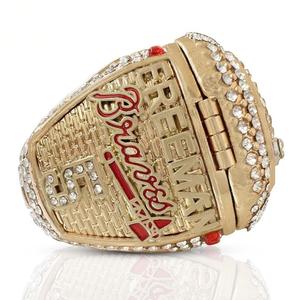 Ventes chaudes MLB <span class=keywords><strong>Atlanta</strong></span> Braves Champion Baseball Championship Ring, bague de championnat de baseball personnalisée en gros, bijoux plaqués or de haute qualité pour les fans de sport - Product Image 4