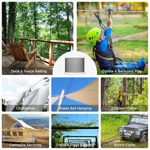 <span class=keywords><strong>Cable</strong></span> <span class=keywords><strong>de</strong></span> <span class=keywords><strong>acero</strong></span> inoxidable 304 <span class=keywords><strong>de</strong></span> 350 pies y 1/4 <span class=keywords><strong>de</strong></span> pulgada, resistente, con 6x37 hilos, tipo <span class=keywords><strong>cable</strong></span> aeronáutico, <span class=keywords><strong>para</strong></span> tendederos y barandillas <span class=keywords><strong>de</strong></span> bricolaje - Product Image 6