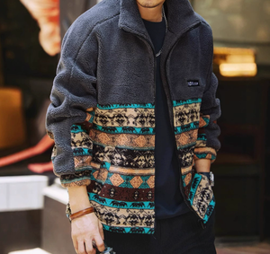 Veste en laine d'agneau rétro de haute qualité pour hommes, veste en polaire ample et épaisse pour l'automne et l'hiver - Product Image 4