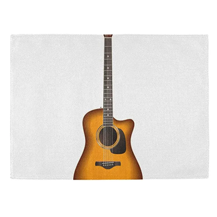 Indoor Fast Delivery Low MOQ Colorful Popular Musical Instrument Campaign Guitar 12x18 Inch Reusable Placemats