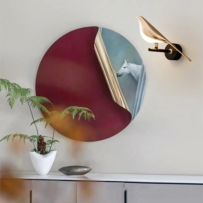 LED New Nordic Bird Design Lampe murale de luxe en aluminium doré Acrylique Applique murale rotative pour la maison Chambre à coucher Lampes murales à LED de chevet