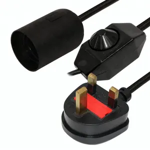 5Ft Fused 3pin Salt Holder Electric Cable For dimmer Switch UK Plug Power Lamp Cord