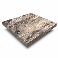 Table basse moderne de luxe en marbre gris argenté, table basse carrée en marbre Galaxy naturel pour salon de villa