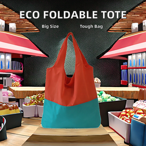 Bolsa de Compras Plegable Reutilizable Ecológica Personalizada, Bolsa de Supermercado Plegable Larga de Poliéster Impermeable, Bolsa de Compras Personalizada - Product Image 3