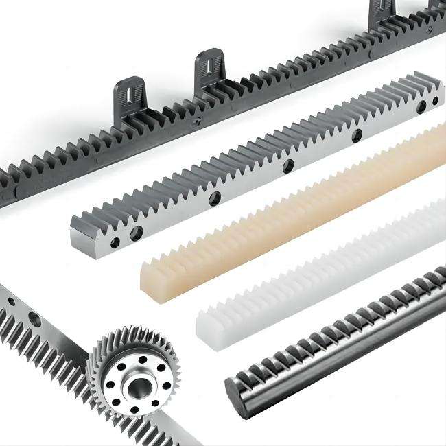 External Side Tooth Gear Rack Straight Spur Teeth Plastic Material Gear Rack with Mounting Holes 1M/1 ...