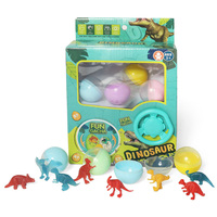 8 pièces pas cher dinosaure à l'intérieur en plastique Twister Surprise boîte à oeufs Mini distributeur automatique jouet