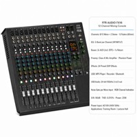 Console de mixage audio 12 canaux, table de mixage analogique avec enregistrement USB, effets DSP pour salle de conférence, scène