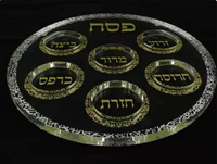 Hexagone de plaque de seder en acrylique Judaica unique Hexagone de plaque de seder en Lucite de dîner de nourriture Judaica personnalisé