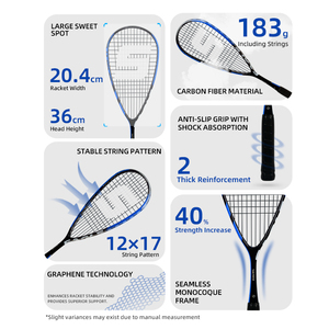 Mejor Relación <span class=keywords><strong>Calidad</strong></span>-<span class=keywords><strong>Precio</strong></span> - Raqueta de Squash de Fibra de Carbono EAGLE, Resistencia a la Torsión Mejorada con Carbono T700, Ultraligera y Duradera - Product Image 3