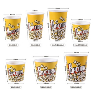 ZJPACK Venta al por mayor Desechables 32oz-170oz Tazas <span class=keywords><strong>de</strong></span> <span class=keywords><strong>palomitas</strong></span> <span class=keywords><strong>de</strong></span> maíz Papel <span class=keywords><strong>de</strong></span> pared simple <span class=keywords><strong>Palomitas</strong></span> <span class=keywords><strong>de</strong></span> maíz Cubos amarillos - Product Image 2