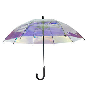 <span class=keywords><strong>Parapluie</strong></span> droit moderne semi-automatique spécial Ocean Fine, <span class=keywords><strong>transparent</strong></span>, changeant de couleur, irisé, holographique, en plastique POE - Product Image 6