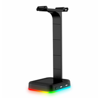 Support pour casque RGB avec chargeur USB, support de bureau pour casque, support pour écouteurs, étagère d'affichage, accessoires pour PC de jeu