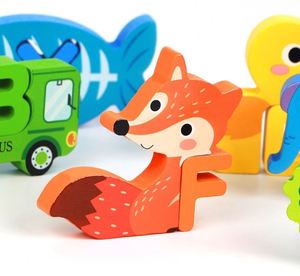Rompecabezas de Madera con Letras del Alfabeto, Juguetes Educativos Montessori para Niños de 3 a 5 Años, Juego de Emparejamiento de Animales y Letras - Product Image 4