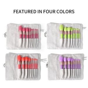 ZH meilleure vente 9 pièces doux végétalien meilleur Kabuki luxe rose qualité <span class=keywords><strong>Ever</strong></span> beauté marque privée pinceaux <span class=keywords><strong>de</strong></span> maquillage cosmétiques - Product Image 6