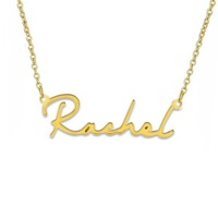 Collier personnalisé avec pendentif plaque nominative en or 18 carats ou argent plaqué, unisexe, OEM