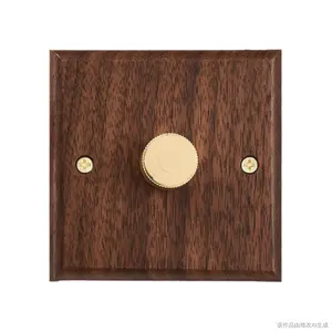 Dimmer de luz tiristor lâmpada incandescente ajustável com painel de madeira LED padrão Reino Unido 500 W botão de bronze dimmer