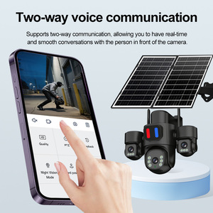 Cámara de Vigilancia Solar de Tres Vistas, 1920x2160p, Visión Nocturna a Todo Color, Impermeable para Exteriores, Montaje en Techo - Product Image 2