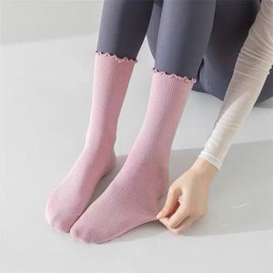 Calcetines de Yoga JZVINA para Mujer, Calcetines de Tobillo Antideslizantes de Punto, de Poliéster, Color Sólido, Transpirables, para Pilates, Uso Diario Otoñal - Product Image 3