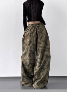 2026 Autumn New Fashion Trend High Waist <strong>Camouflage</strong> Cargo Pants <strong>Women</strong> Drawstring Sweatpants Street Casual Loose Wide-Leg <strong>Trouser</strong> - Product Image 6