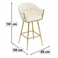 Tabouret de bar moderne à hauteur réglable, pivotant, ergonomique, en tissu velours moelleux, avec structure métallique, pour hôtel, livraison directe