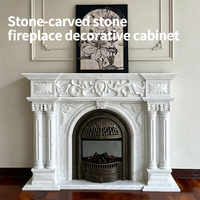 Manteau de cheminée en marbre, cadre de cheminée, manteau de cheminée de luxe en marbre naturel sculpté à la main pour la décoration intérieure de villas et de maisons