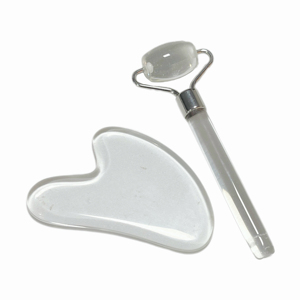 Rodillo de piedra de jade natural y juego de Gua Sha, masajeador facial, cuidado de la piel, rodillo de jade de cristal, herramienta Guasha - Product Image 5