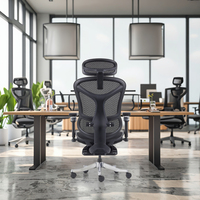 Chaise unique avec accoudoir en aluminium 6D entièrement maillé Chaise de bureau ergonomique Chaise de jeu avec repose-pieds