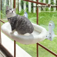 Hamac pour chat moderne à ventouse, pour rebord de fenêtre, balcon, verre ou sol, idéal pour bronzer, solide, respirant, écologique et portable