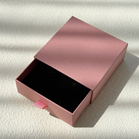 Boîte à bijoux artisanale avec anneau de traction pour boucles d'oreilles, colliers et bracelets – Coffret cadeau de luxe pour bijoux – Boîte de rangement en papier couleur unie