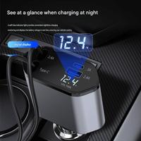 Pengisi Daya Mobil Listrik PD Retractable 4-in-1 Pengisian Cepat 2 Port USB & Kompatibilitas Kamera 65W Adaptor Universal