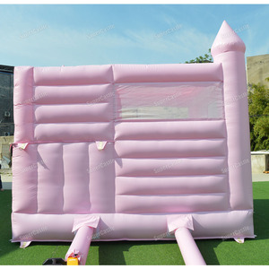 Pastel Pink Inflatable <strong>Bounce</strong> <strong>House</strong> Wedding Themed Commercial Grade Jumping Castle With Slide For Kids Birthday Party Rental - Product Image 4
