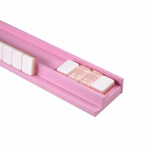 Ensemble de support <span class=keywords><strong>et</strong></span> de poussoir de mahjong en bois <span class=keywords><strong>rose</strong></span> bébé peint sur mesure pour les tuiles de mahjong américaines - Product Image 1